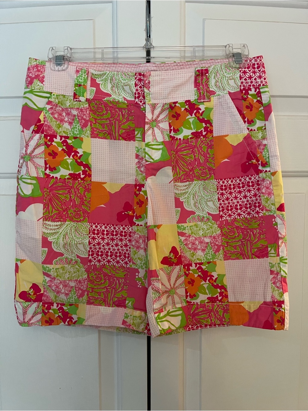 Lilly Pulitzer Pink, Green & Yellow Patchwork Floral Shorts Size 6